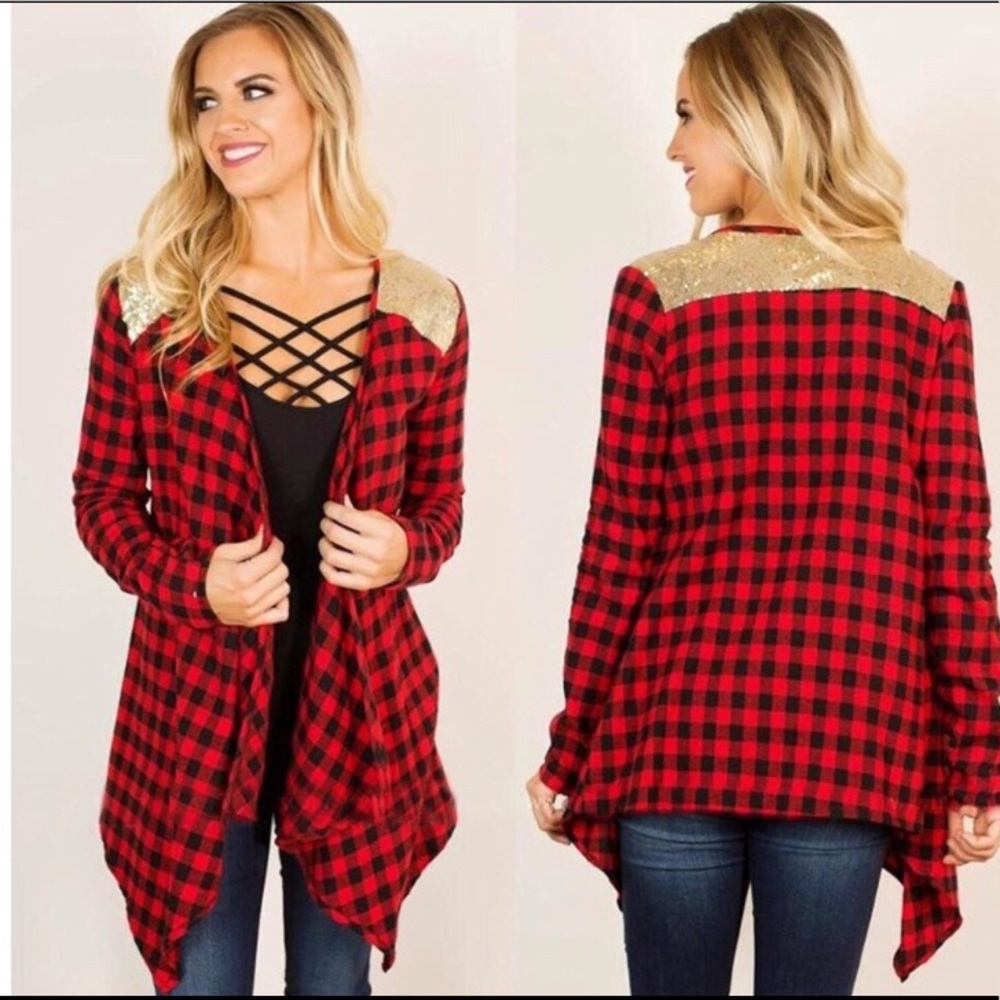 Buffalo plaid cardi